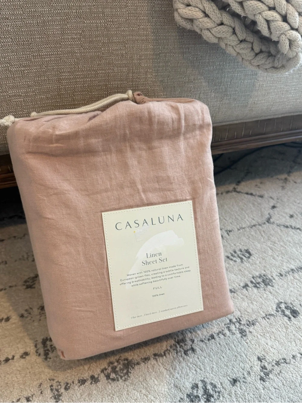Full 100% Linen Sheet Set Light Adobe Clay - Casaluna™